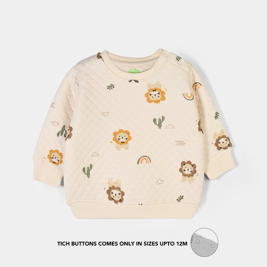 Infant Boys Quilted Sweatshirt CUB-Off White