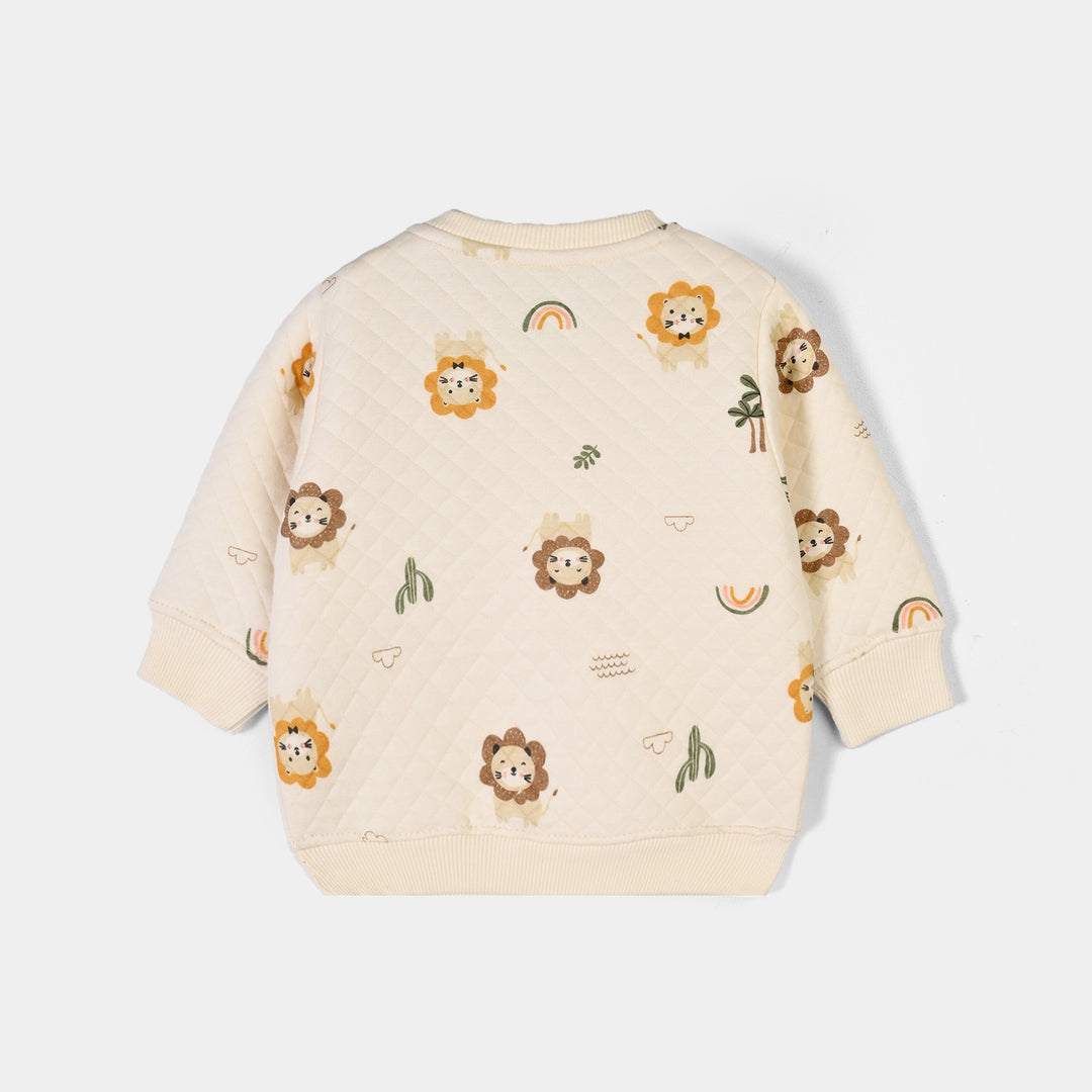 Infant Boys Quilted Sweatshirt CUB-Off White
