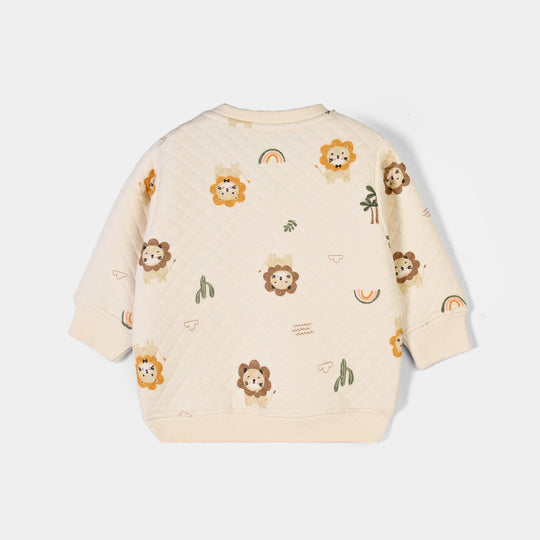 Infant Boys Quilted Sweatshirt CUB-Off White