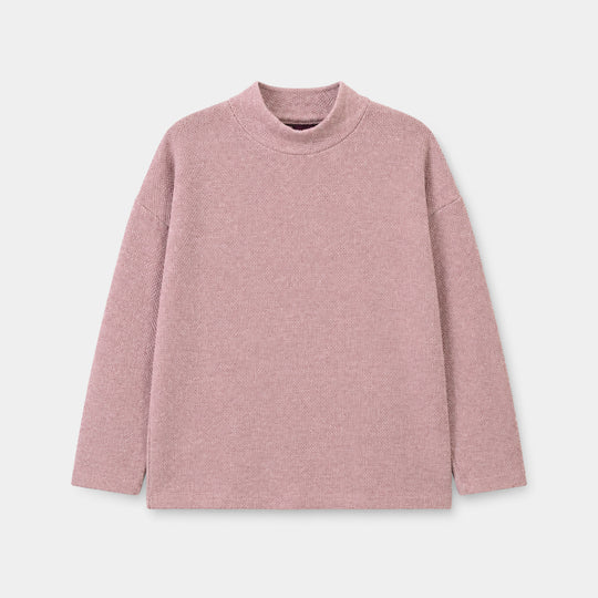 Girls Thermal Mock Neck T-Shirt -Pink