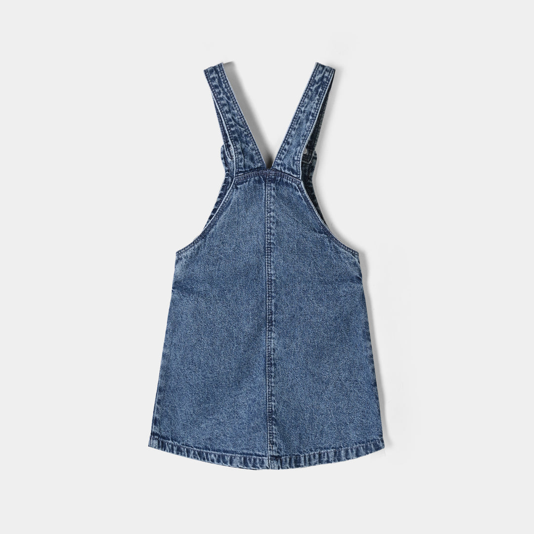 Girls Denim rigid Over All Character-LT.Blue