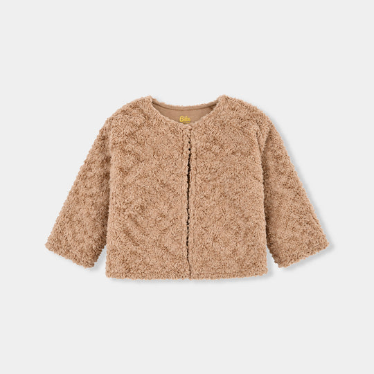 Girls Fur Jacket - Brown