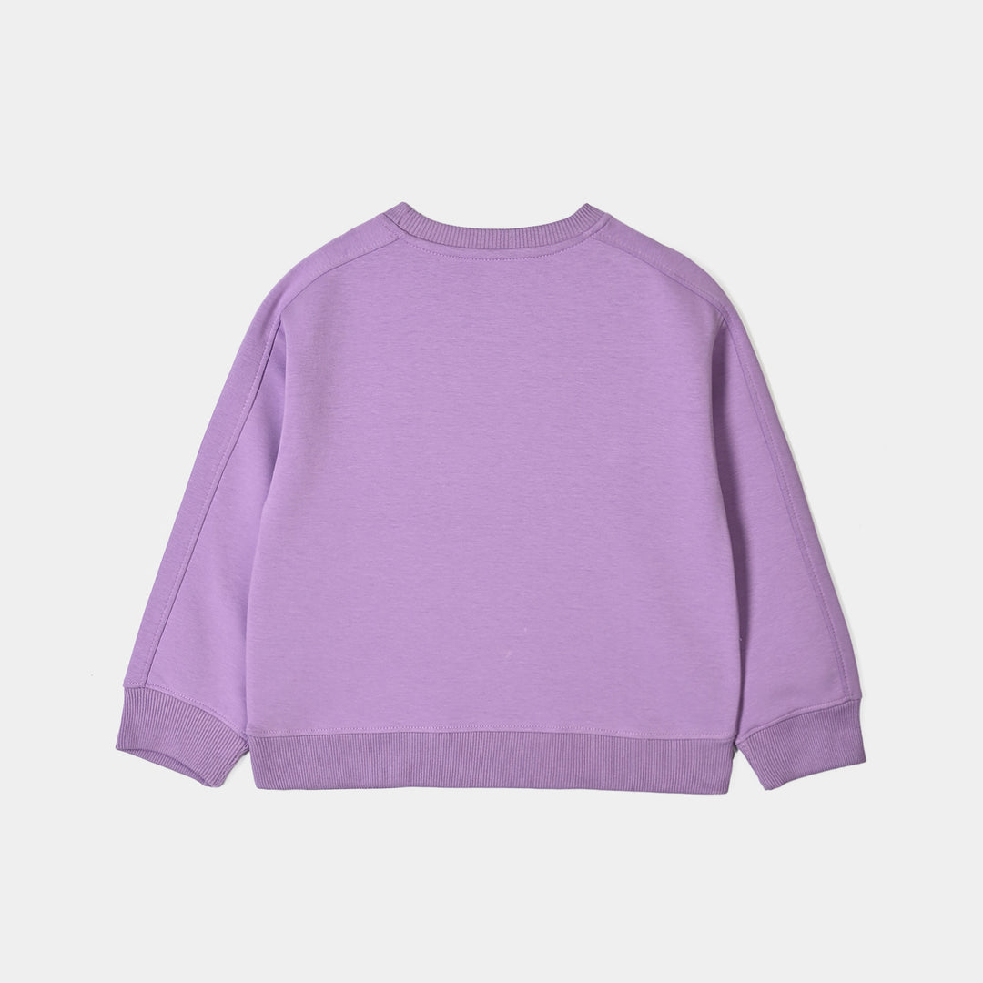 Girls Scuba Sweat Shirt Wonderful Week-Purple