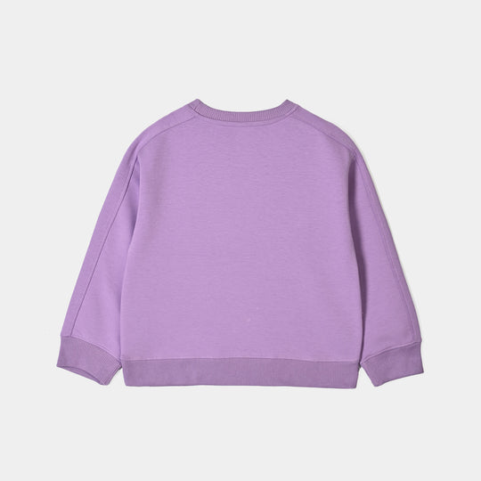 Girls Scuba Sweat Shirt Wonderful Week-Purple