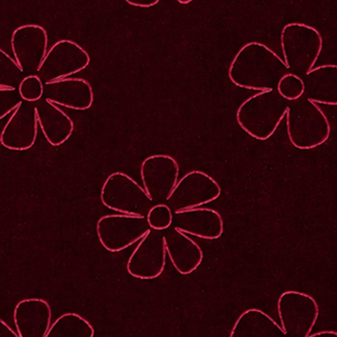Infant Girls Embossed velvet Sweat Shirt Floral-Red