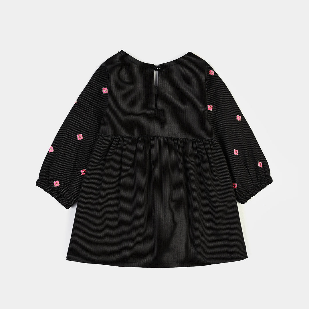 Infant Girls Cotton Emb 2Pcs Desi Style-BLACK
