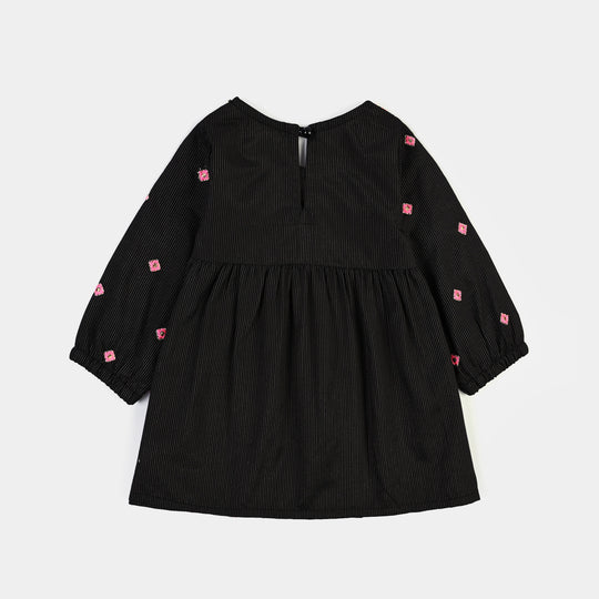 Infant Girls Cotton Emb 2Pcs Desi Style-BLACK