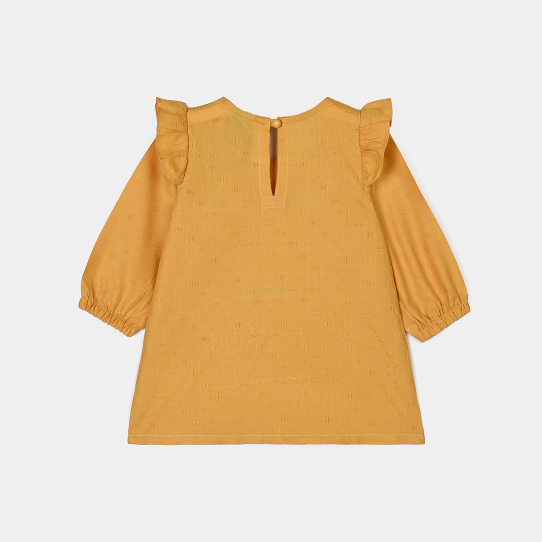 Infant Girls Cotton Emb 2Pcs Sea Vibe-Mustard