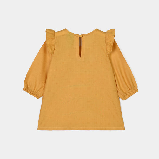 Infant Girls Cotton Emb 2Pcs Sea Vibe-Mustard