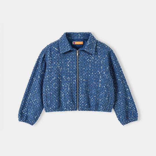 Girls Denim rigid Jacket Squence-LT.Blue