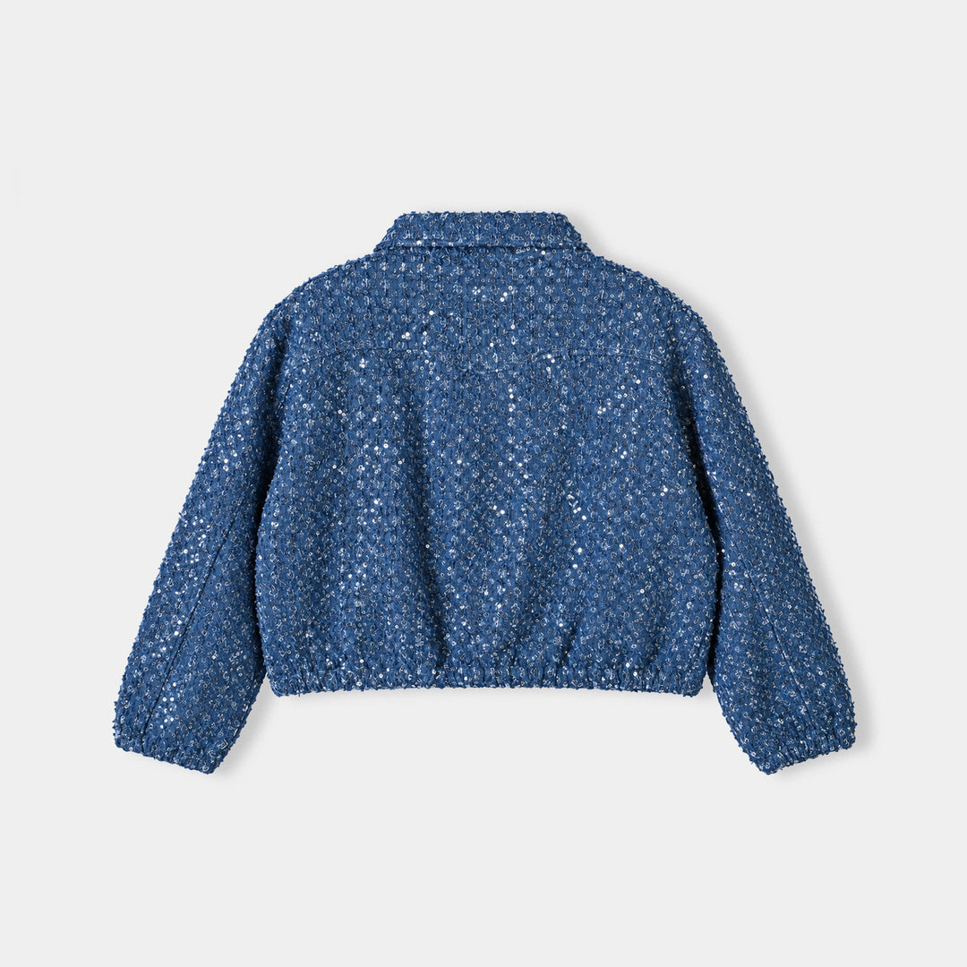 Girls Denim rigid Jacket Squence-LT.Blue