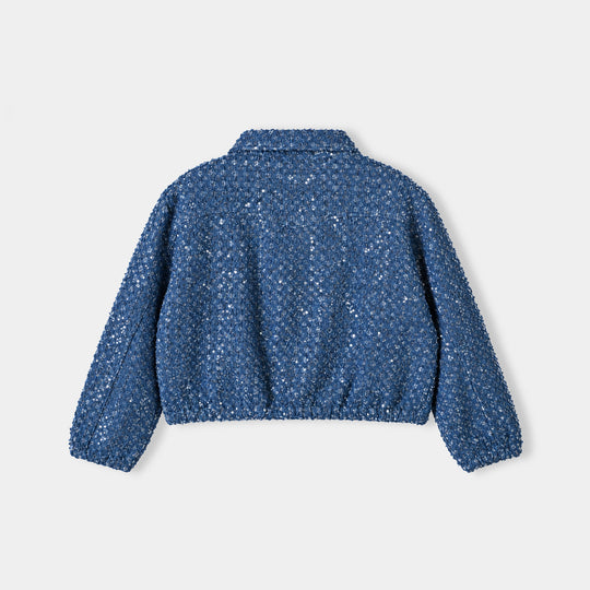 Girls Denim rigid Jacket Squence-LT.Blue
