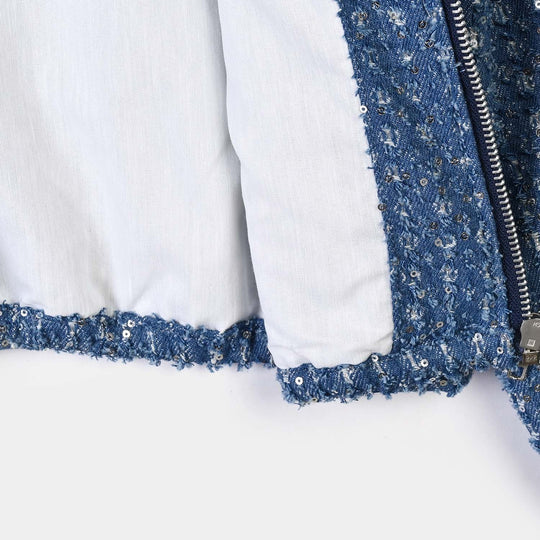 Girls Denim rigid Jacket Squence-LT.Blue