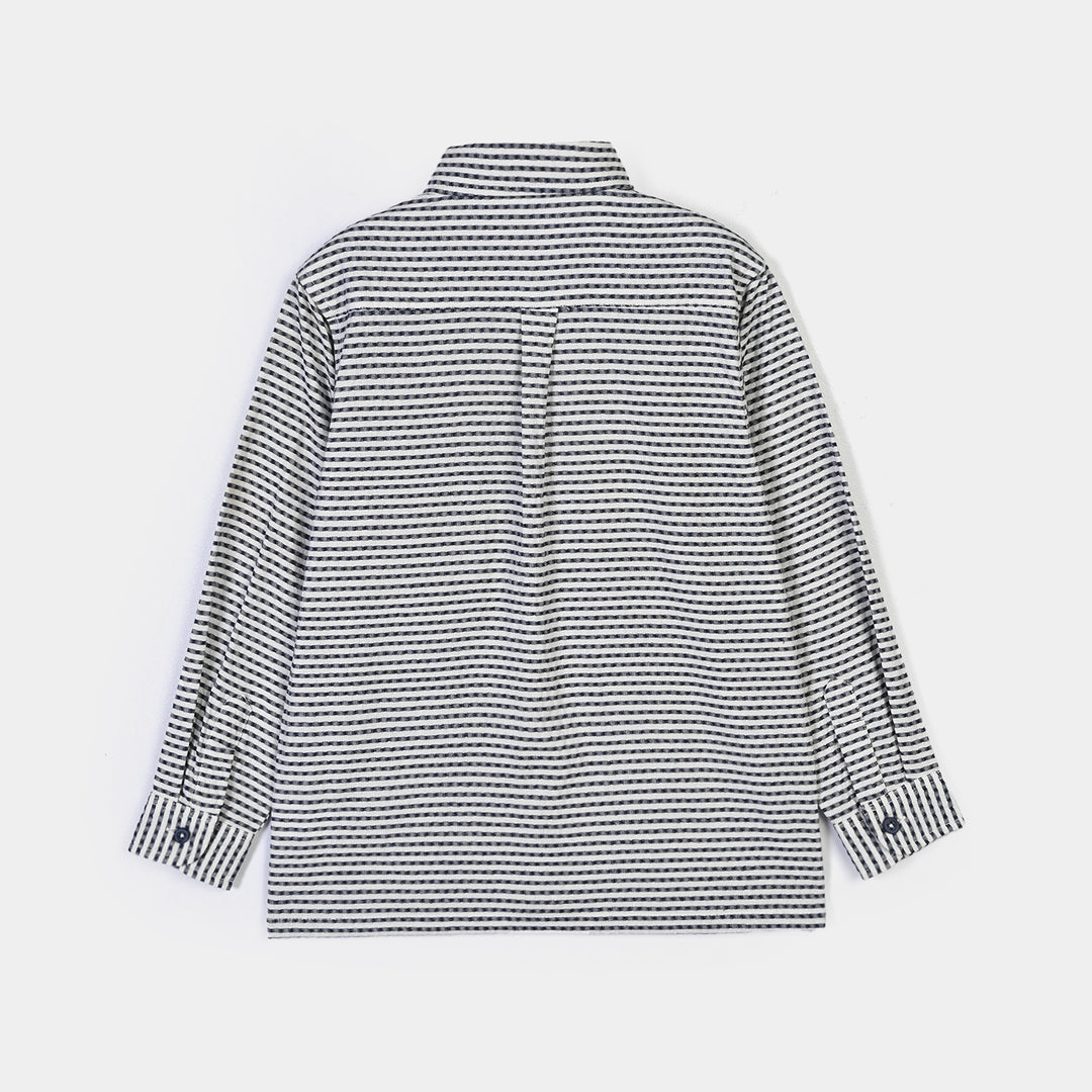 Boys Yarn Dyed Shirt (Blue Single Stripe)