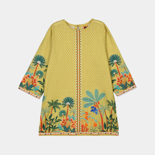 Girls Cotton Slub 2Pcs Tropical-Yellow