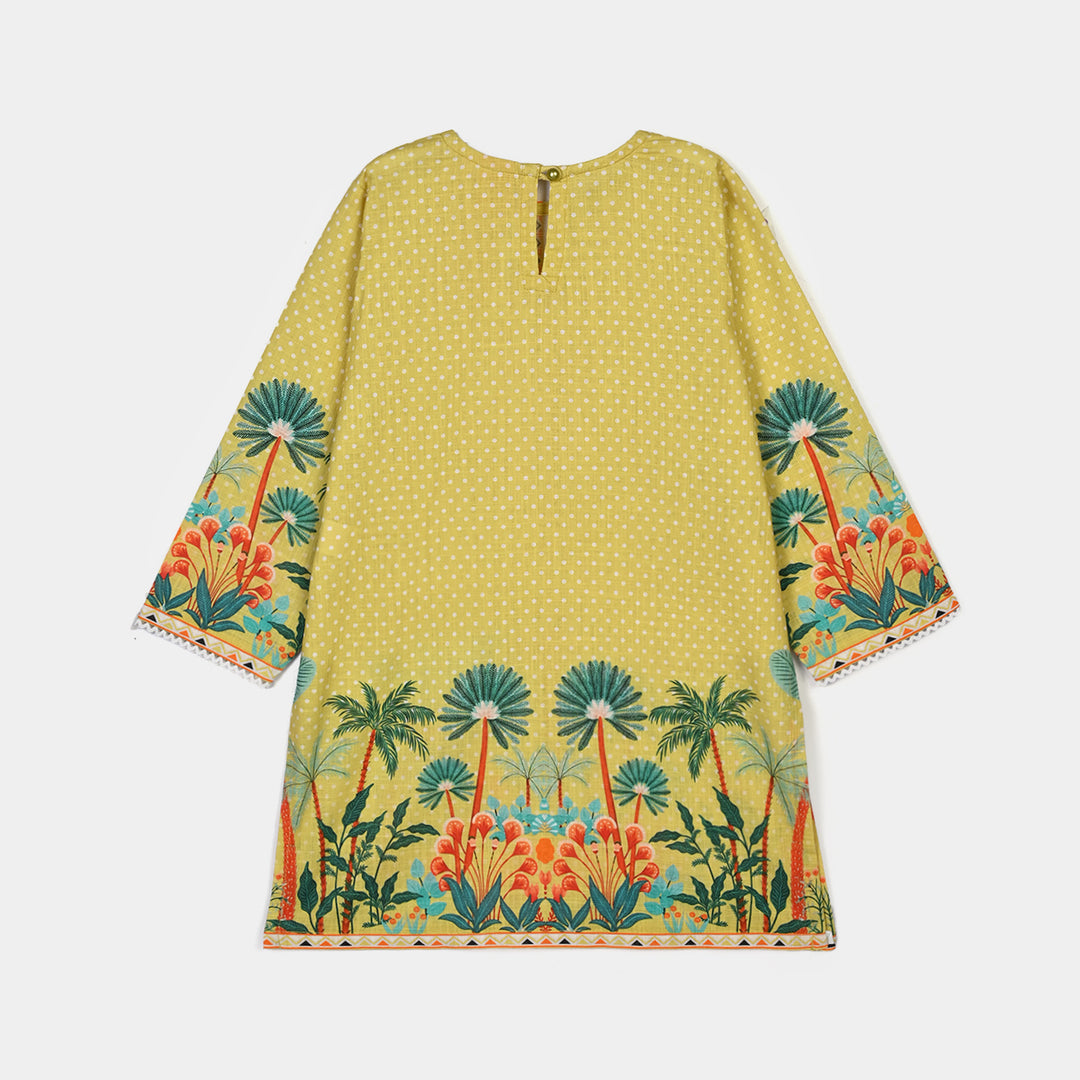 Girls Cotton Slub 2Pcs Tropical-Yellow
