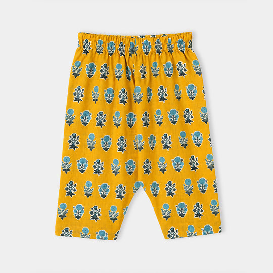 Infant Girls Cotton Printed 2Pcs Tulip-Mustard