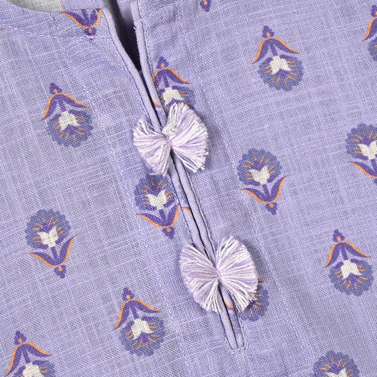 Infant Girls Cotton Printed 2Pcs Tear Drop-Lavender