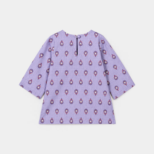 Infant Girls Cotton Printed 2Pcs Tear Drop-Lavender