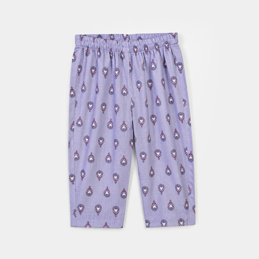 Infant Girls Cotton Printed 2Pcs Tear Drop-Lavender
