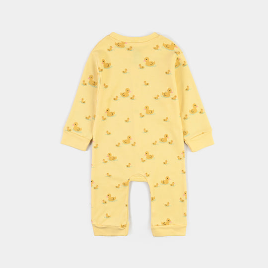 Infant Girls Cotton Jersey 2 Piece Set Ducklings-Yellow