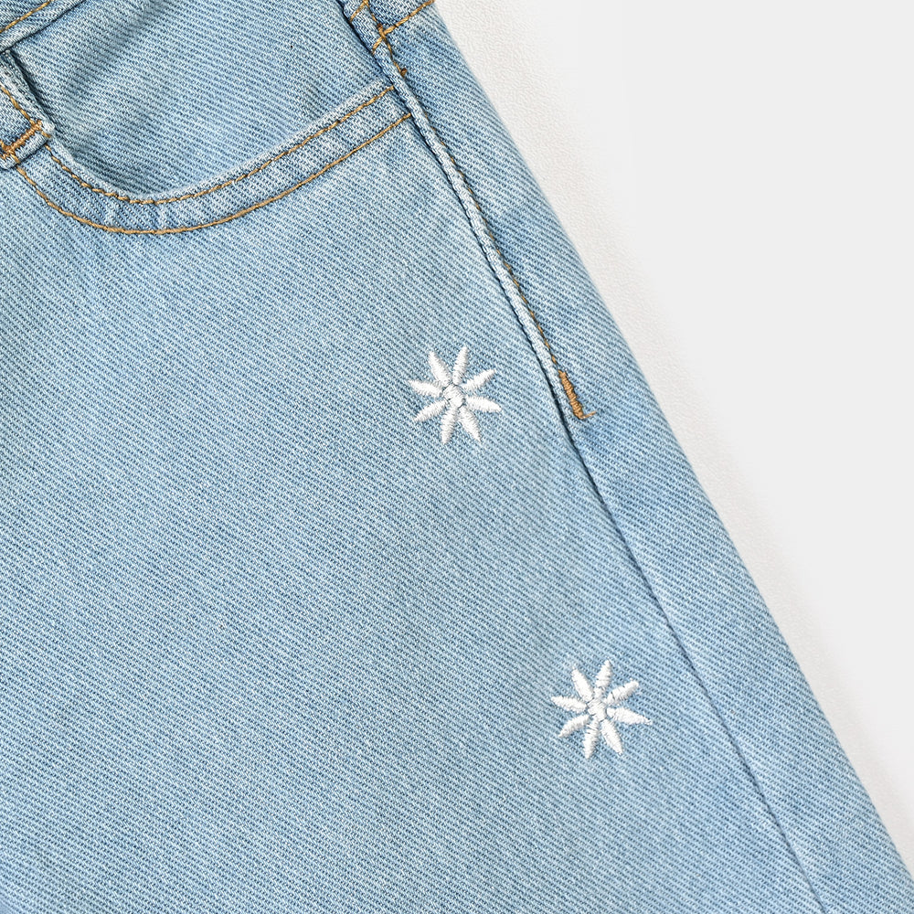 Infant Girls Denim rigid Pant Bloom-LT.Blue