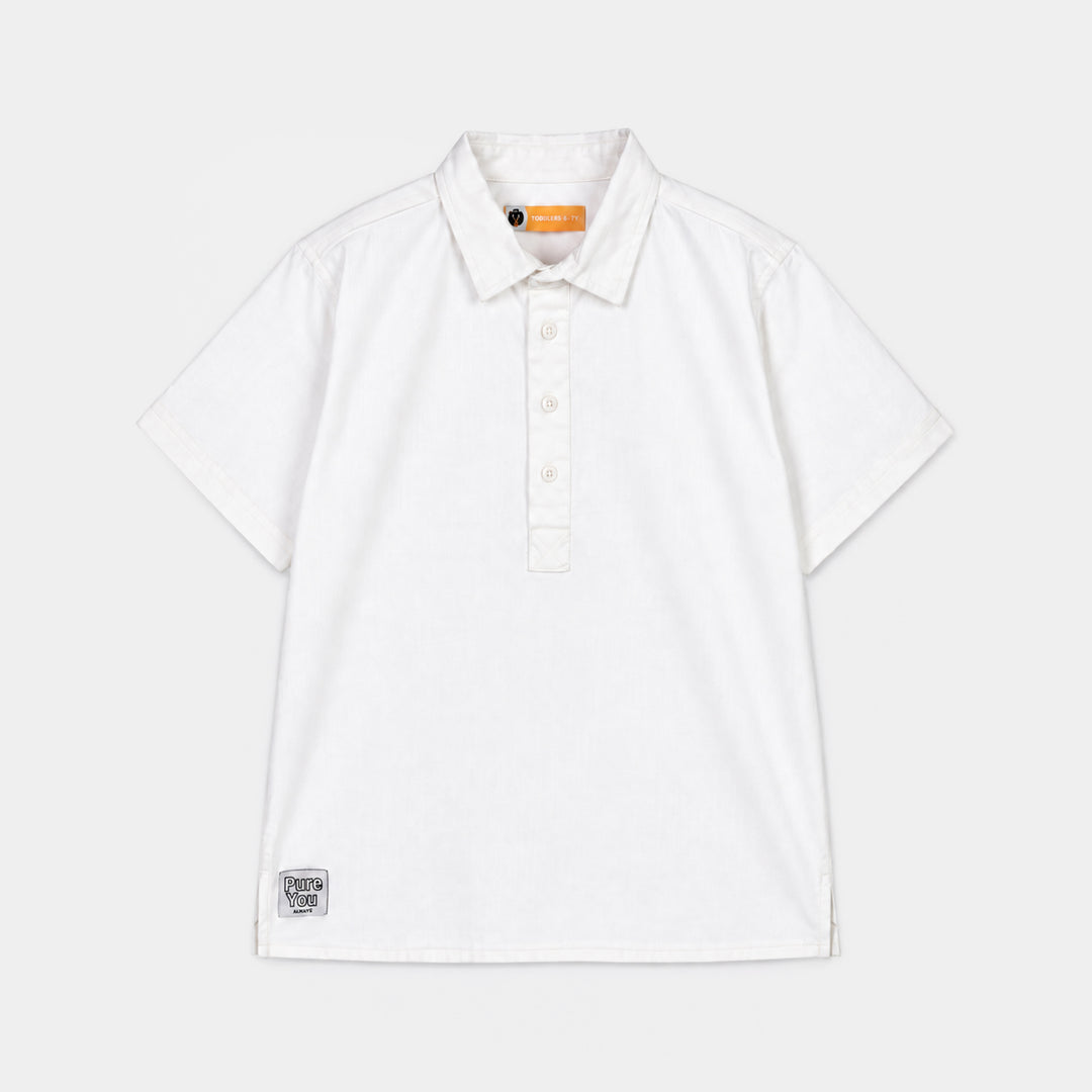 Boys Cotton Slub Shirt H/S (Pure You)-White