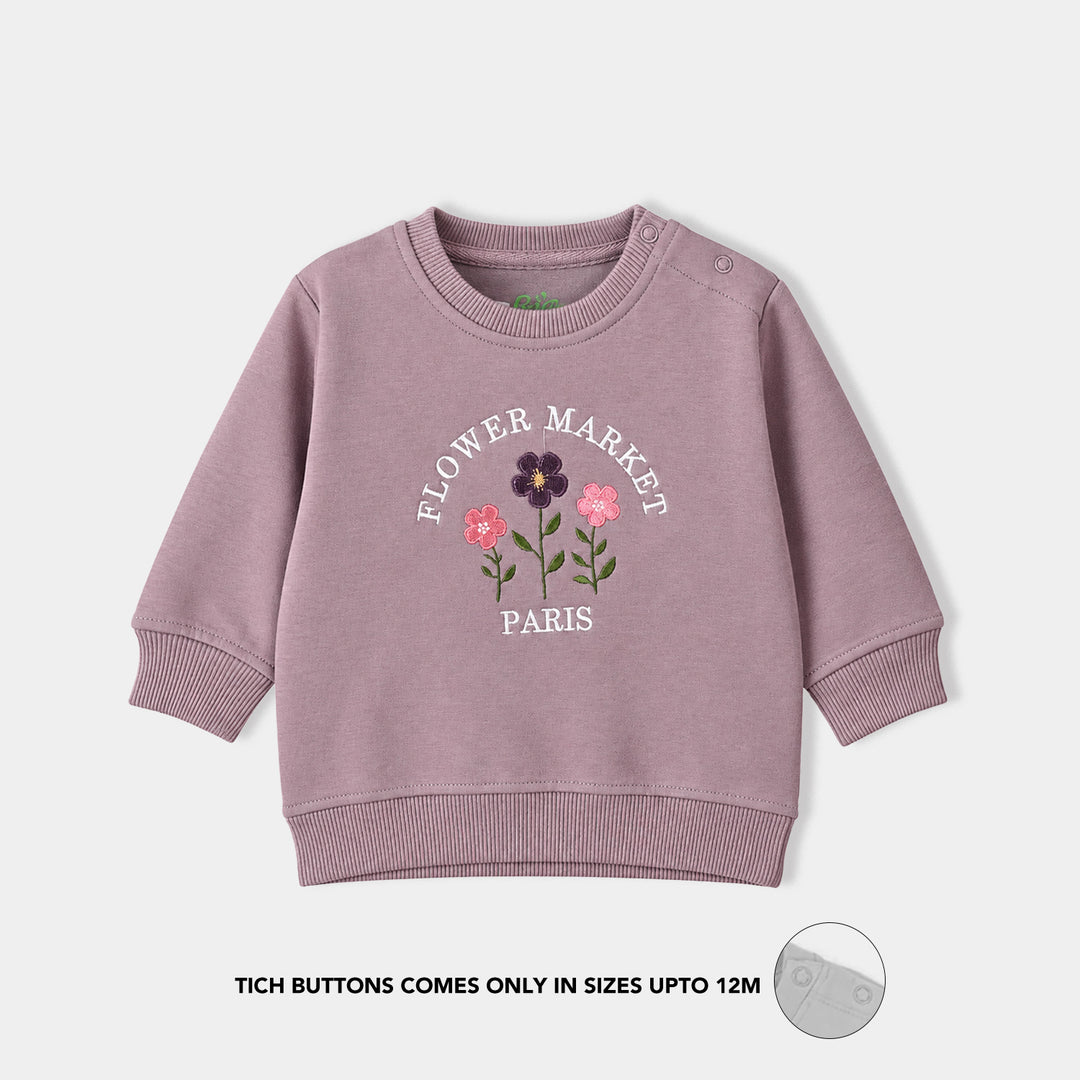 Infant Girls Fleece Sweatshirt Paris-Purple