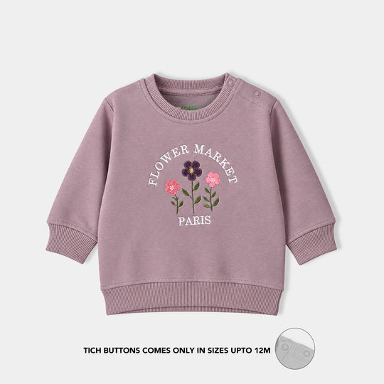Infant Girls Fleece Sweatshirt Paris-Purple