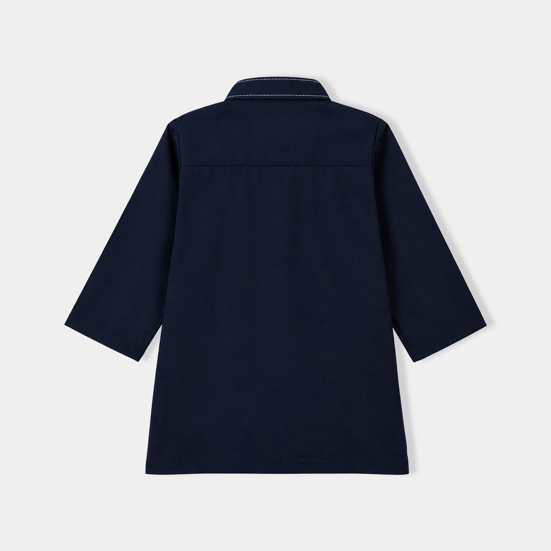 Infant Boys Cotton Poplin 2Piece Suit (Elegant)-NAVY
