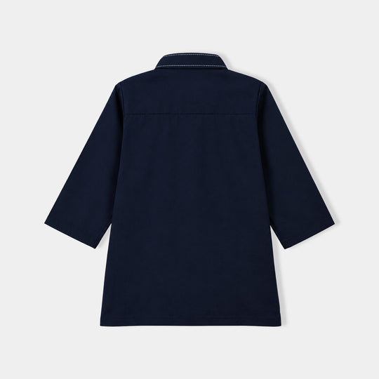 Infant Boys Cotton Poplin 2Piece Suit (Elegant)-NAVY
