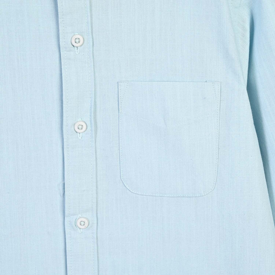 Boys Cotton Slub Shirt (Breeze)-Light Blue