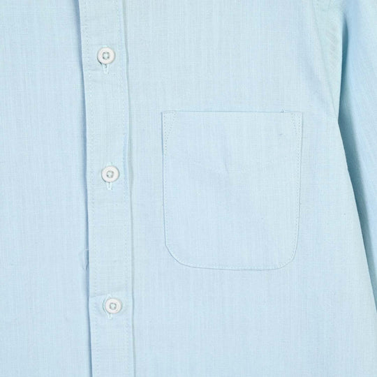 Boys Cotton Slub Shirt (Breeze)-Light Blue