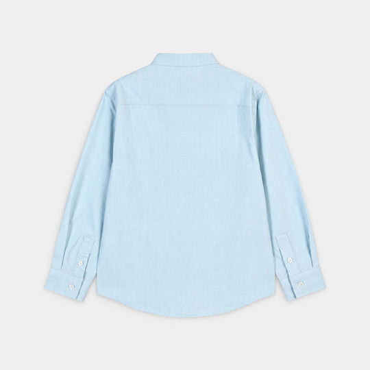 Boys Cotton Slub Shirt (Breeze)-Light Blue