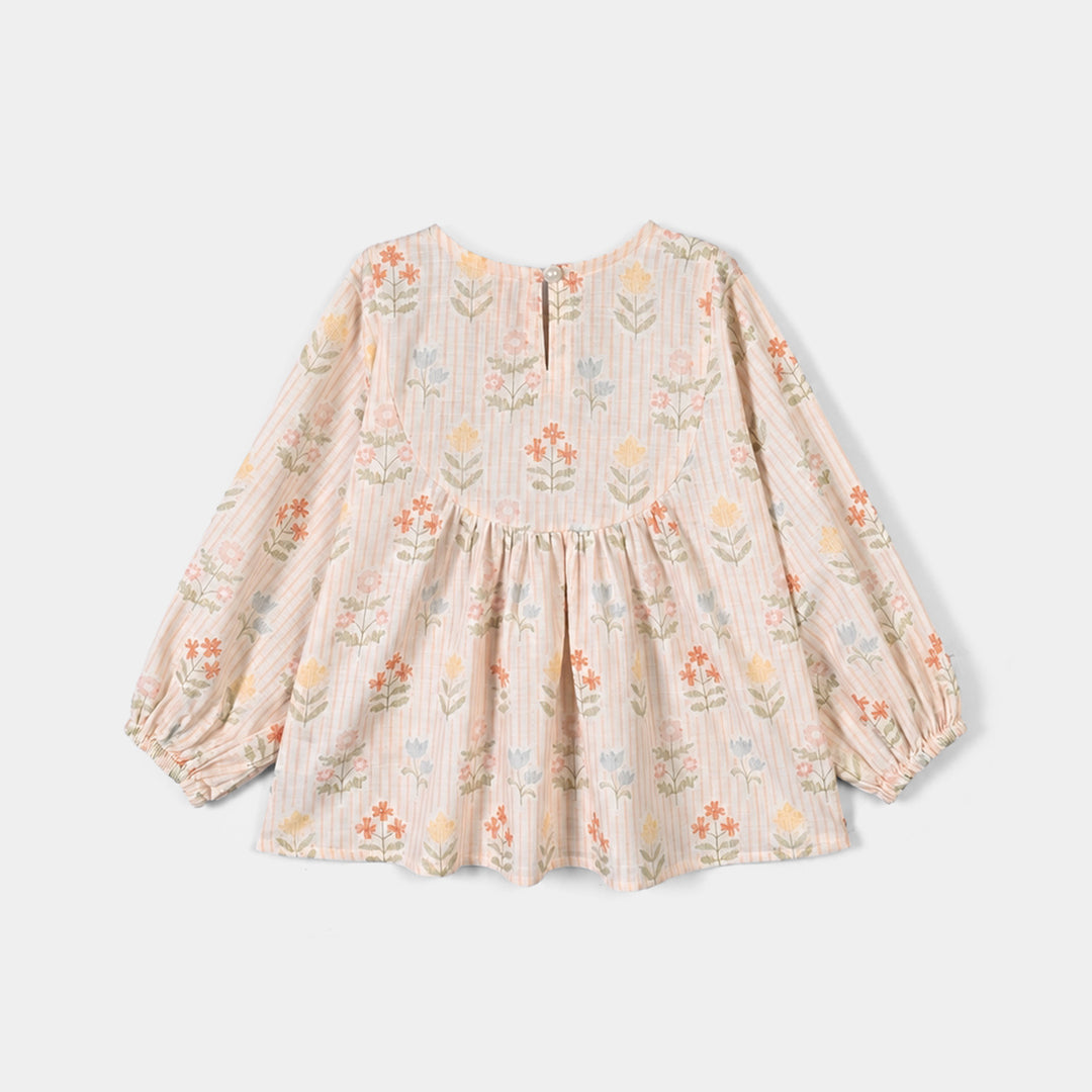 Girls Cotton Co-Ord Set Stripes- Off White