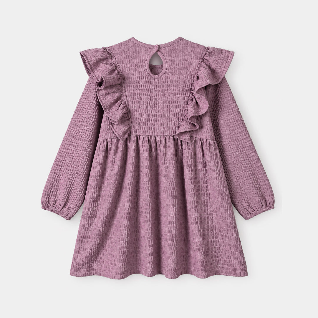 Girls Seer Sucker Frock Preety Today-Purple