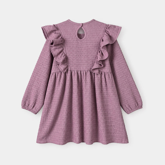Girls Seer Sucker Frock Preety Today-Purple