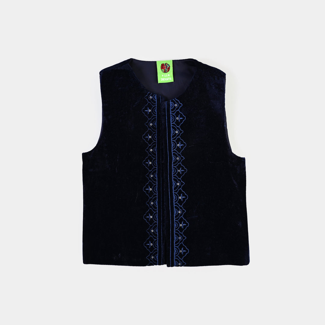 Infant Boys Velvet Waistcoat (Royal Velvet)-NAVY