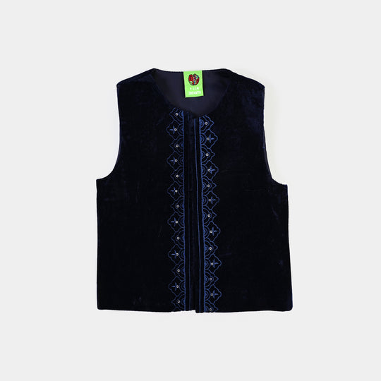 Infant Boys Velvet Waistcoat (Royal Velvet)-NAVY