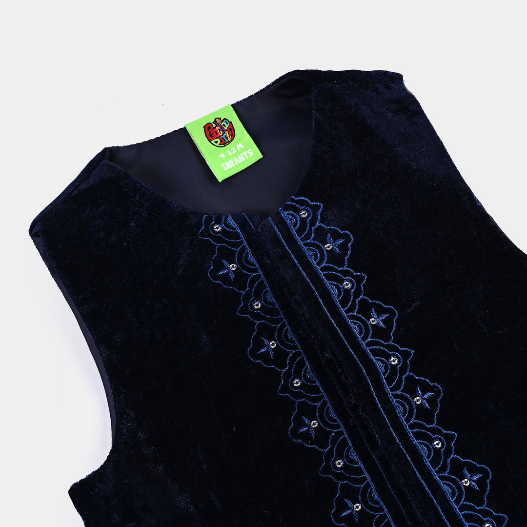 Infant Boys Velvet Waistcoat (Royal Velvet)-NAVY