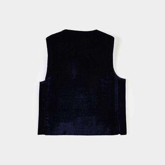 Infant Boys Velvet Waistcoat (Royal Velvet)-NAVY