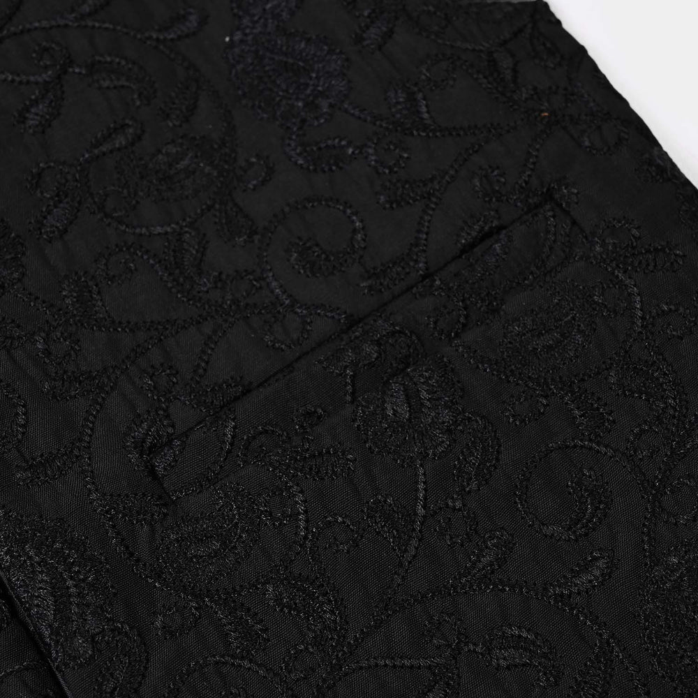 Boys Poly Viscose Waistcoat (Chintz)-BLACK