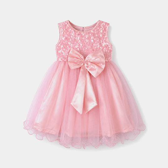 Girls Sequence Fancy Frock-Princess-Lt Pink