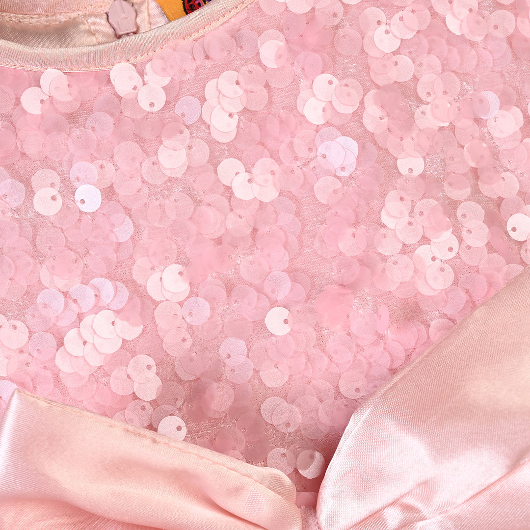 Girls Sequence Fancy Frock-Princess-Lt Pink