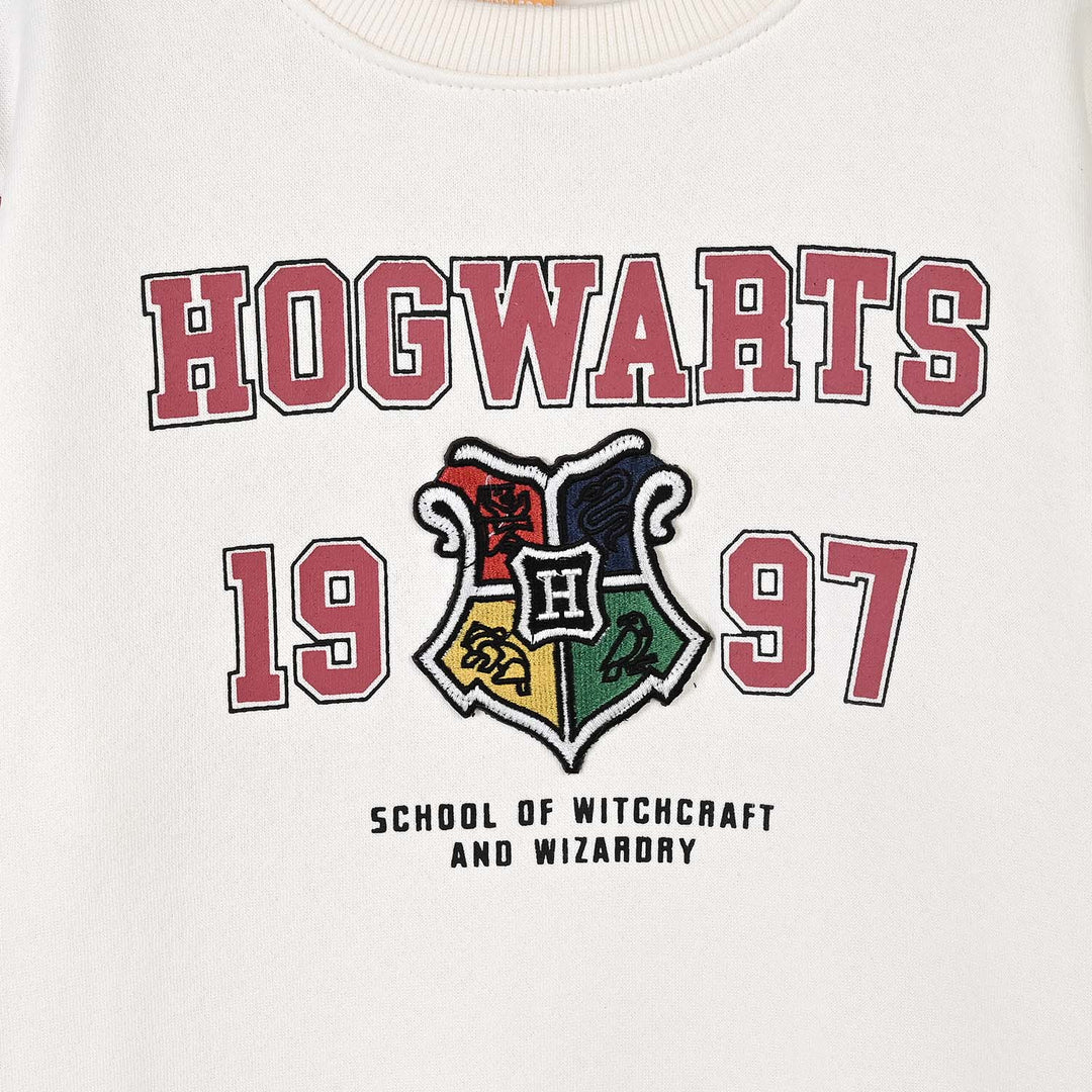 Boys Fleece SweatShirt Hogwarts-Off White