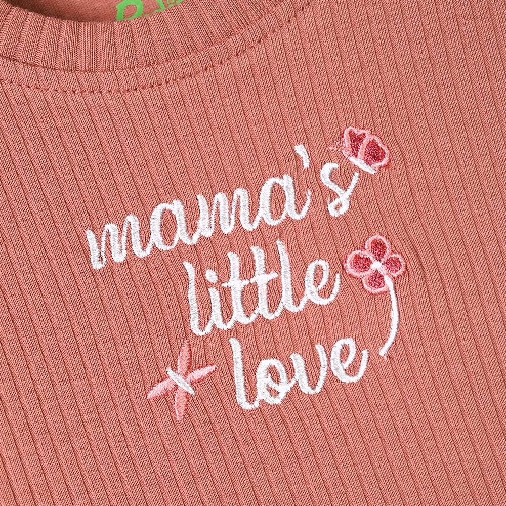 Infant Girls Rib T.Shirt Little Love-ORANGE