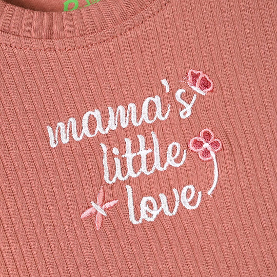 Infant Girls Rib T.Shirt Little Love-ORANGE