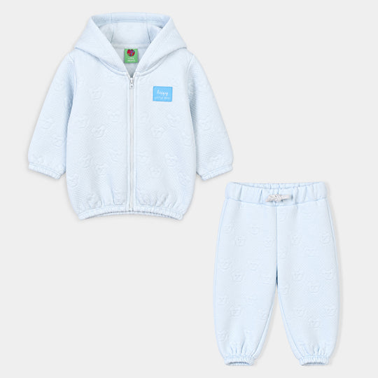 Infant Boys Fur Suit Bear-Blue