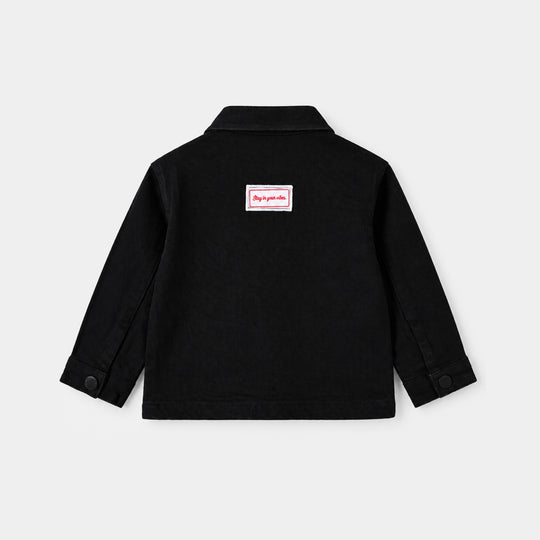 Infant Boys Cotton Twill Jacket Play All Day-BLACK