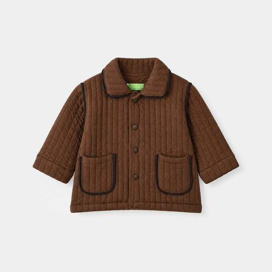 Infant Boys Quilted Jacket Chocolate-BROWN